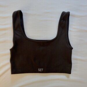 SET Active Sculptflex Box Cut Bra in Espresso Brown